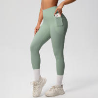 Mallas de beltada Alta para Mujer, pantalones de Yoga, Mallas con bolsillos, Push Up, ropa Deportiva para correr, pantalones de Color sólido - details 17