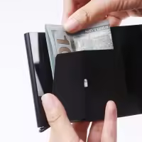 Billetera para hombre Automático de Fibre de Carbono para Tarjetas - details 0