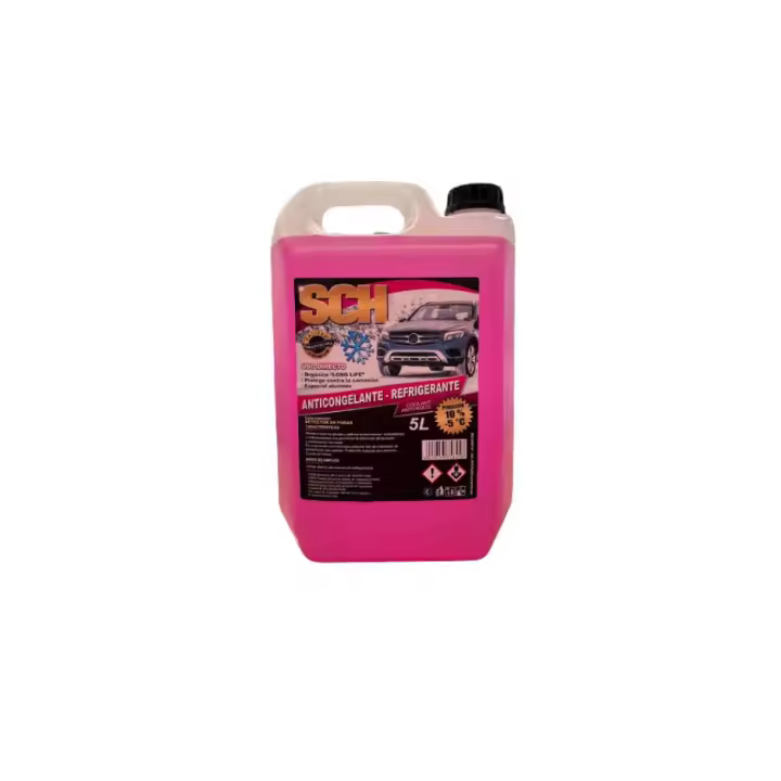 Anticongelante/refrigerante 10% Rosa. Protección -5ºC. Orgánico. Garrafa 5 litros. - 1
