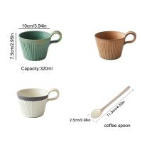 Taza De Café De Cerámica Vintage Japonesa Hecha a Mano 320ml Taza De Leche Para Desayuno Y Oficina Taza De Agua Para El Hogar Estilo Rústico - details 2