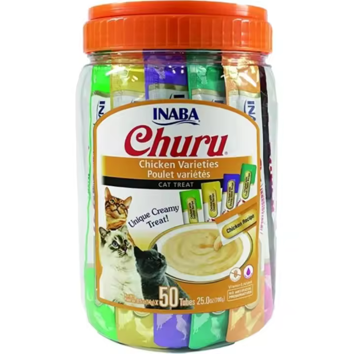 CHURU INABACat Variedades Pollo Bote 50 Tubos x 14g - 1