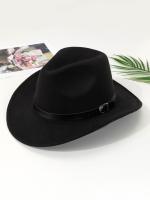 Sombrero De Vaquero Occidental Con Cinturón Curled Accesorios De Piel De Oveja Estilo Nacional Para Rendir Cuentas Y Actuaciones De Jazz - details 0