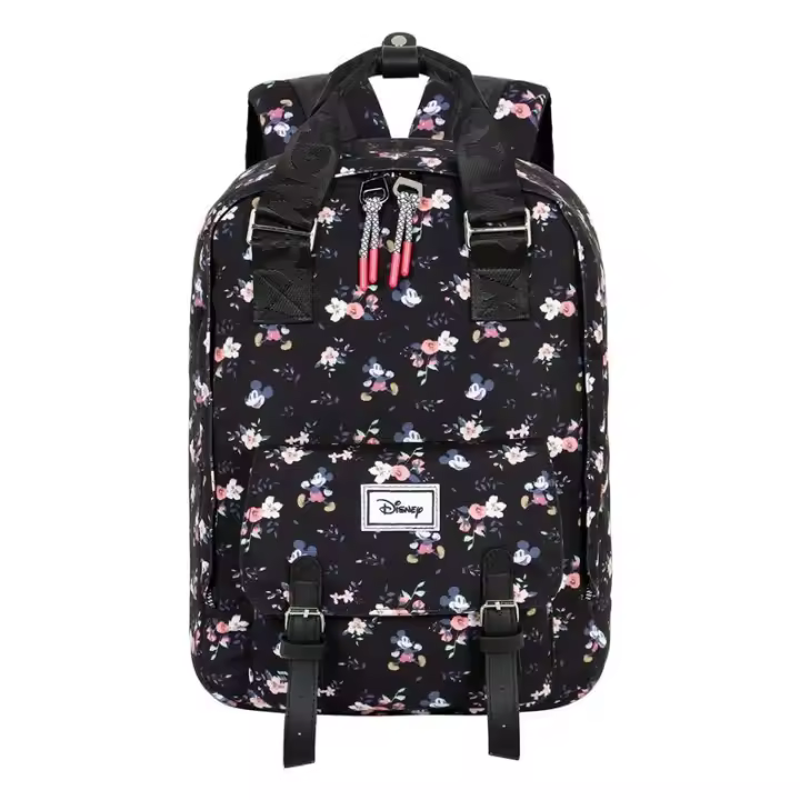 Mochila Peach Nature Mickey Disney. Mochila ergonómica con amplio espacio. Diseño resistente y versátil para llevar tus pertenencias con estilo. - 1