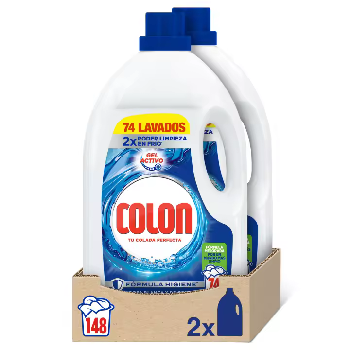 Colon Gel Activo Detergente para la lavadora 148 lavados (2 botellas x 74 lavados) - 1