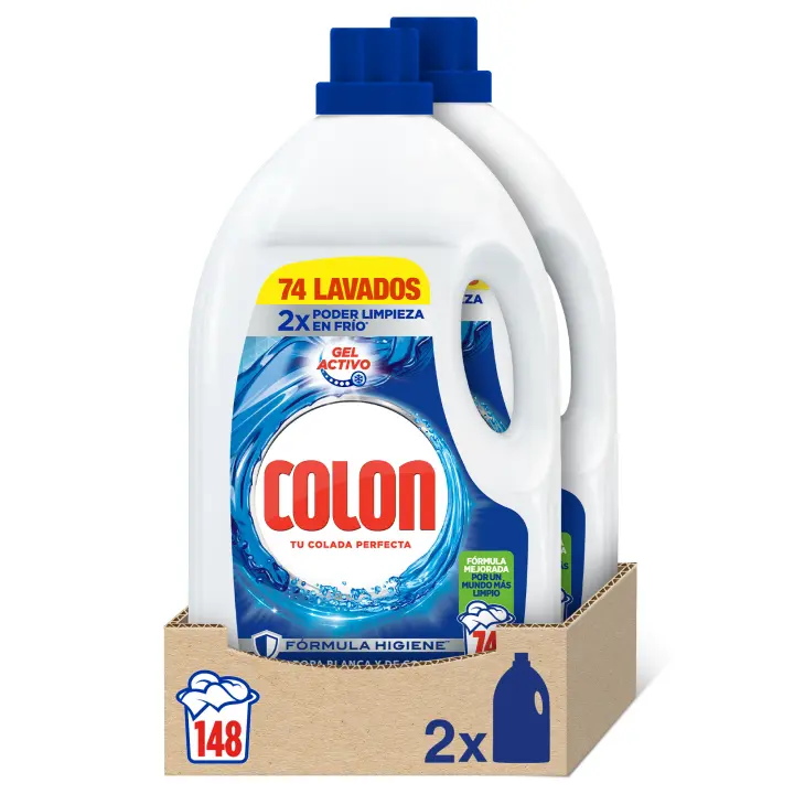 Colon Gel Activo Detergente para la lavadora 148 lavados (2 botellas x 74 lavados) - 1