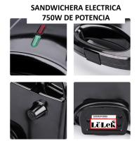 Sandwichera con corte antiadherente con sensor de temperatura y led indicador de encendido y de calentamiento. 750W de potencia. - details 1
