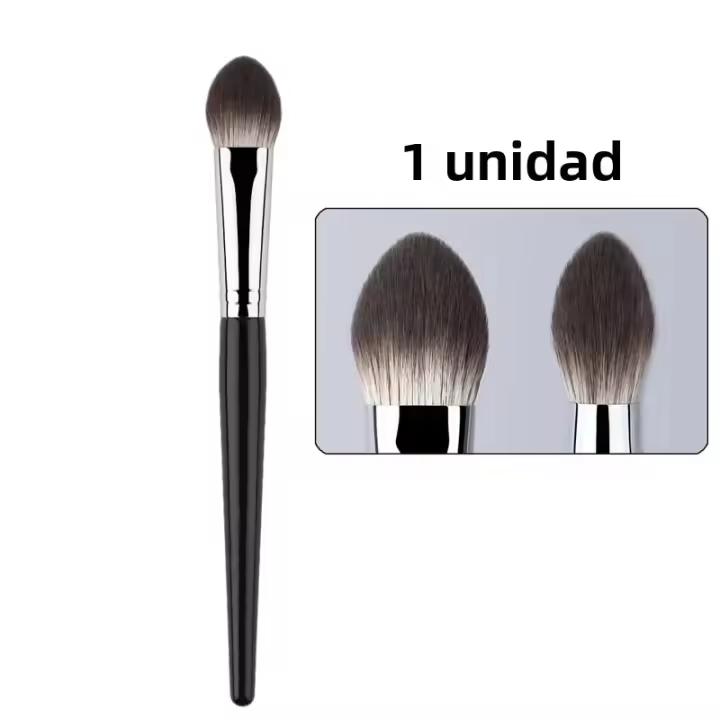 Cepillo De Maquillaje Para Rubor Pequeño Y Preciso De Pelo Sintético Mano De Madera Uso Con Polvo Blush Crema Y Líquido Herramienta De Maquillaje En Forma De Corazón Y Durazno - 1