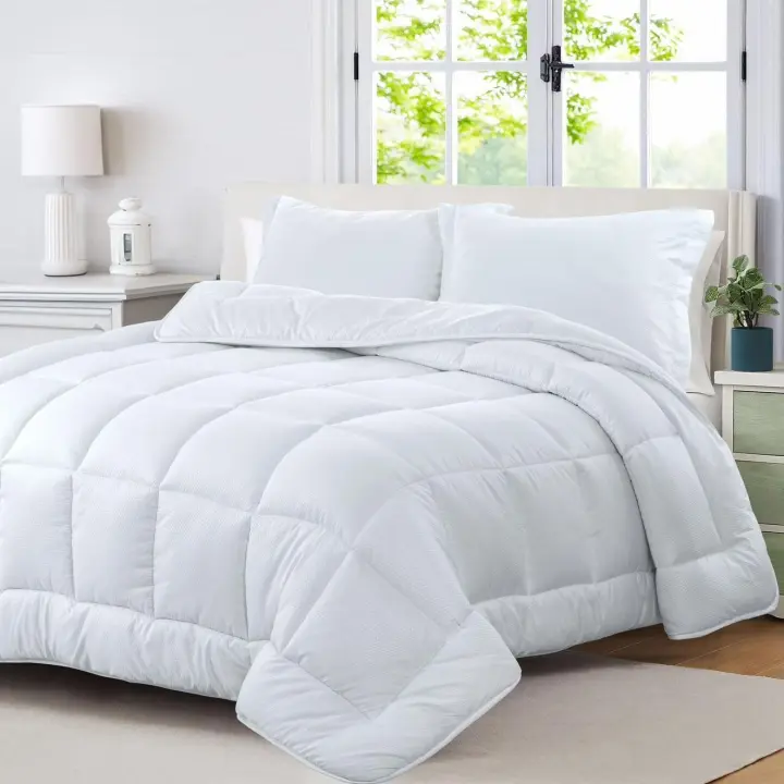 Vivid Torral - Edredón Piqué Blanco + Fundas De Cojines* Tacto Suave Agradable Calentito Invierno Otoño - 1