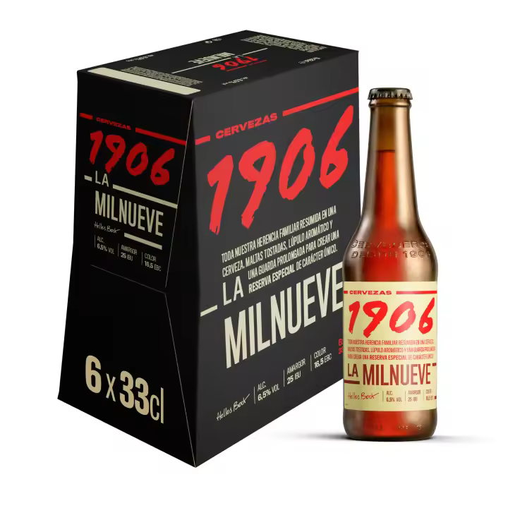 Cerveza 1906 LA MILNUEVE Pack de 6 Botellas de 33cl. - 1