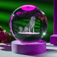Lámpara De Noche Decorativa Con Bola De Cristal Y Base De Madera En Forma Redonda Regalo Para Novia Colleague O Esposa Para Cumpleaños O Día De San Valentín - details 0