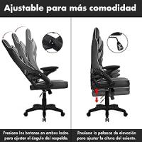 T-Lovendo Silla Gamer Profesional | Ergonómica | Tela Transpirable | Antimanchas | Reposabrazos Abatibles | Altura Regulable | Respaldo Reclinable - details 2