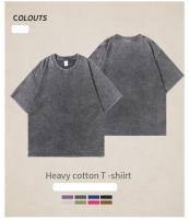Camiseta Vintage Lavada Para Hombres Estilo Hip Hop Retro Punk Harajuku Algodón 250gsm Manga Corta Camiseta Ácido Top Casual - details 14