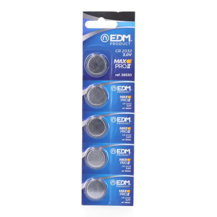EDM Micro Pila Litio Botón (precio por unidad, no por blister de 5) CR2032 3V Ø20x3,2mm Multiusos - 38530 - 1