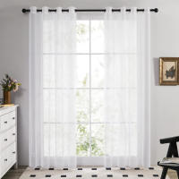 Panel De Cortinas Semi Transparentes Blancas/Oscurecidas Para Niños Para Sala De Estar Y Dormitorio Con Bolso Para Percha Voile De Fiesta - details 21