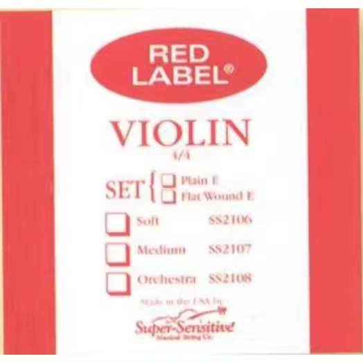 CUERDA VIOLIN-Super Sensitive (Red Label 211) (Acero) 1ª Medium Violin 4/4 (E) - 1