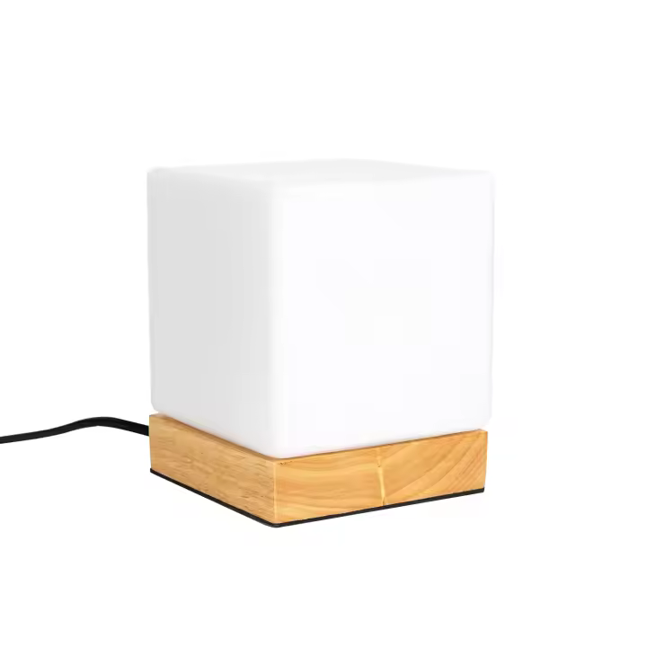 Ledkia Lámpara de Mesa de Madera y Cristal Retilles Blanco - 1