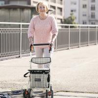 Mobiclinic® Carro de la compra con asiento Andador plegable Coliseo Monomando Acero Respaldo y Asiento acolchado Marca Española Sistema de frenado con Bolsa de la compra Ruedas 360º - details 1