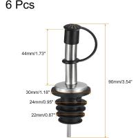 Taponadores De Vino De Acero Inoxidable 90mm/3.54" Con Boquilla Para Aceite De Oliva Y Cubos De Goma Para Protección Contra Polvo - details 2