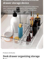 Organizadores De Cajones Transparentes De Plástico Para Dormitorio Escritorio Almacenamiento De Joyería Maquillaje Y Cocina Set De 8/13/25 Piezas - details 1