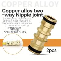 Conector De Manguera Bidireccional De Latón Adaptador Rápido Reparación Accesorio Compatible Con Estándares EU Y USA - details 0
