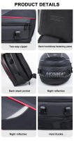 Bolsa De Cola De Motocicleta Negra Impermeable Gran Capacidad Para Viaje Y Equipaje Trasero De Moto Material De Lona Oxford Y EVA - details 11