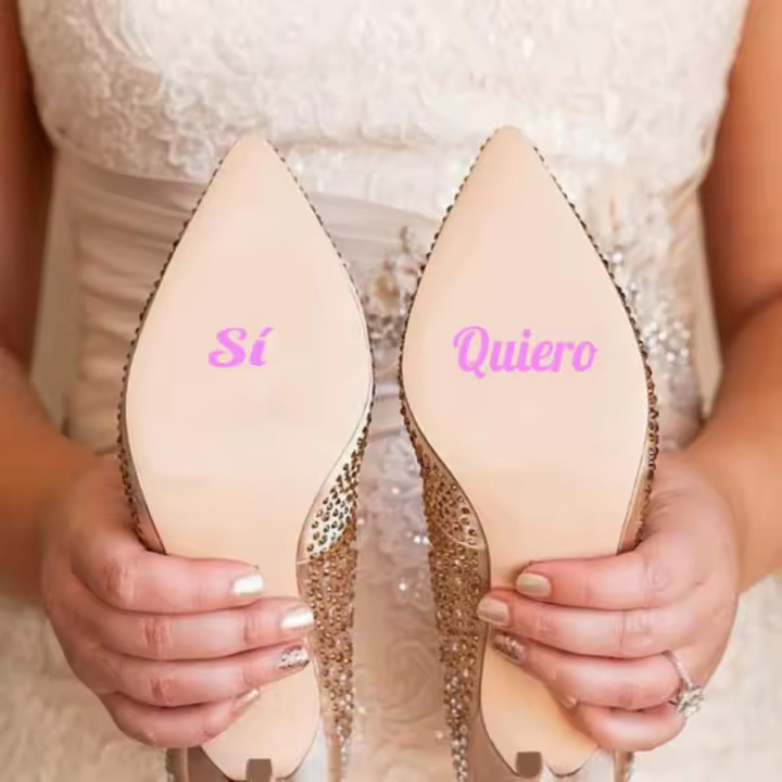 Pegatina zapatos boda Sí Quiero, Decoración bodas Decomac - 1