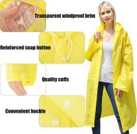 Chubasquero para Adultos, Gran Poncho Impermeable, Reutilizable Chubasquero Impermeable Claro, EVA Ponchos with Cordón Capucha y Fondo, Capa Impermeable para Mujeres - details 1