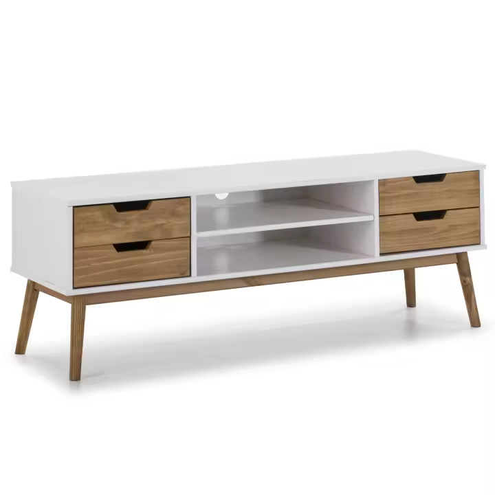 Mueble TV Java Blanco/Cera 2 Cajones y 1 Puerta - VS Venta-Stock - 1