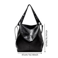 Bolso De Mano Grande Para Mujer Capacidad Grande Bolso Cruzado De Hombro Suelto Estilo Retro Casual Tote Bolsos De PU Con Lining De Poliéster - details 15