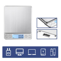 Báscula Digital De Cocina 3000g/0.1g Recargable Por USB Con 2 Platos Mini Báscula De Alimentos Para El Hogar Y Joyería Con Pantalla LCD - details 5