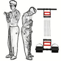 1pc Expansor De Pecho Con Resorte Multifuncional Para Entrenamiento De Músculos Del Braza Y Pecho Con Cuerda Elástica - details 0