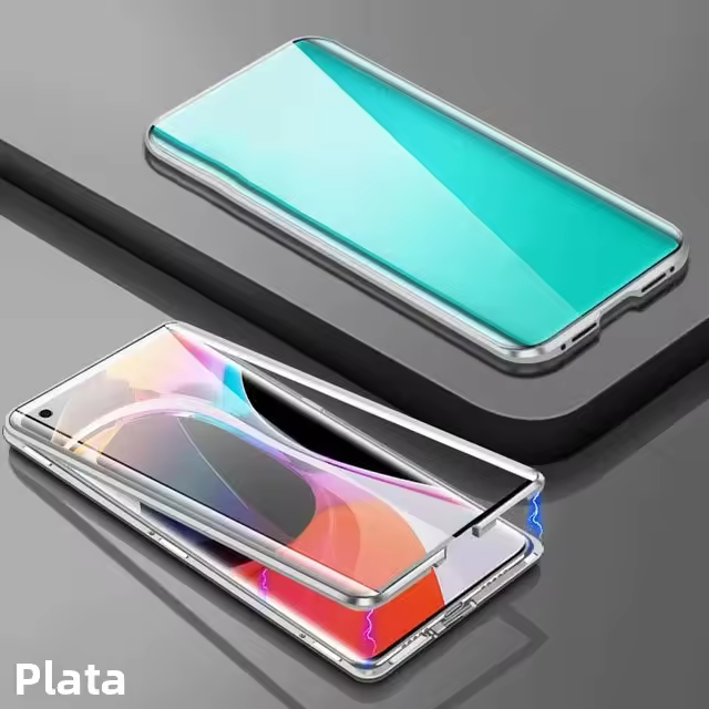 Funda De Teléfono Metálica Magnética De 360 ° Protección Completa Para Honor 90 70 50 20 pro 9X 8X Con Bumper De Vidrio Doble - 1