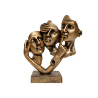 Máscara Escultura De Thinker Abstracta Y Sencilla 1pc See No Evil Hear No Evil Speak No Evil Decoración De Jardín De Resina - details 0