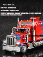 Modelo De Camión Peterbilt 389-Optimus Prime Prototipo 1:24 Con Sonido Y Luz Vehículo De Juguete De Aleación Para Niños - details 4