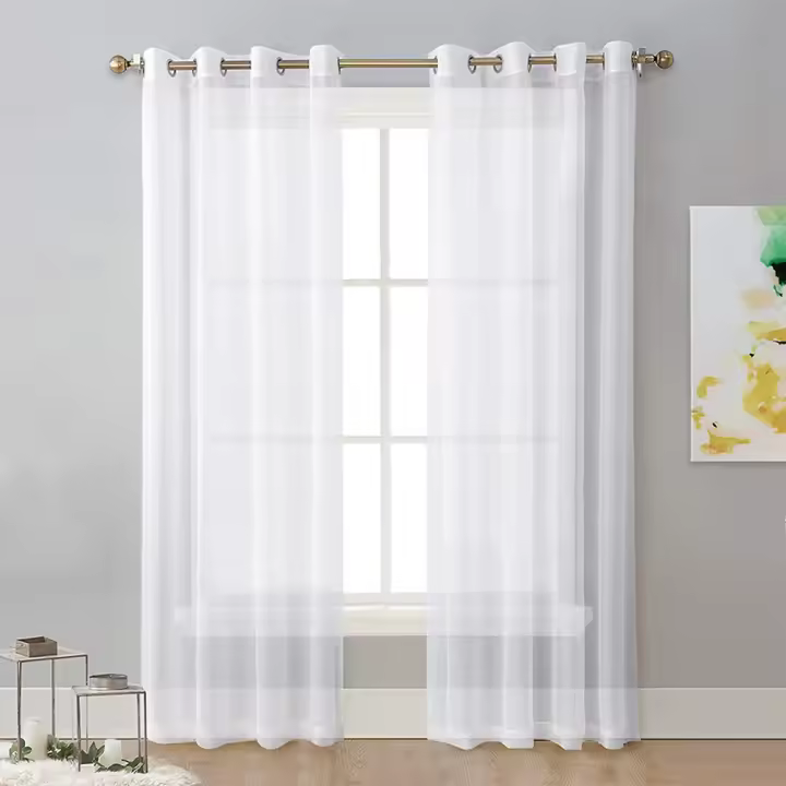 Cortinas Blancas Dormitorio Matrimonio 2 Piezas Cortinas Translucidas de Salon Modernas 134x240 cm, Cortinas y Visillos con Ojales para Habitacion Juvenil Comedor Ventana - 1