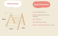 Triángulo Pikler  Escalera Montessori plegable de madera maciza sostenible artesanal para el aprendizaje de los peques 60 cm de altura regalo de cumpleaños o nacimiento para niños MOST DECO - details 2