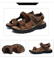 Sandalias De Cuero Genuino Para Hombre Verano Zapatillas De Playa Y Senderismo Antideslizantes Y Resistentes Al Desgaste Suaves De Goma Para Exterior - details 21