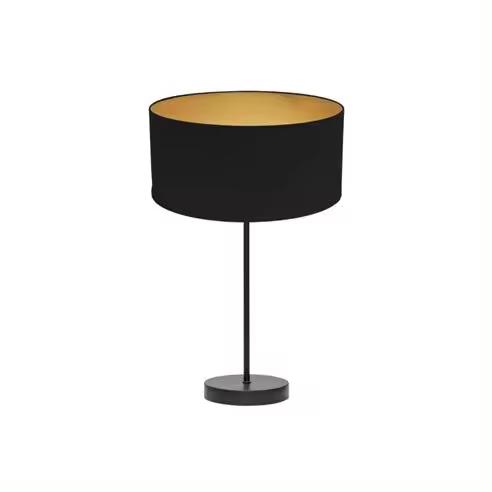 FABRILAMP Lámpara de Mesa Sobremesa Alto Anuska 1xe27 Negro/negro-oro 62x30x30 Cm - Diseño Elegante - 1