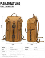 Mochila Vintage de cuero para hombre y mujer, morral de hombro de lona encerada para ordenador portátil de 16 pulgadas, mochila de viaje para llevar - details 1