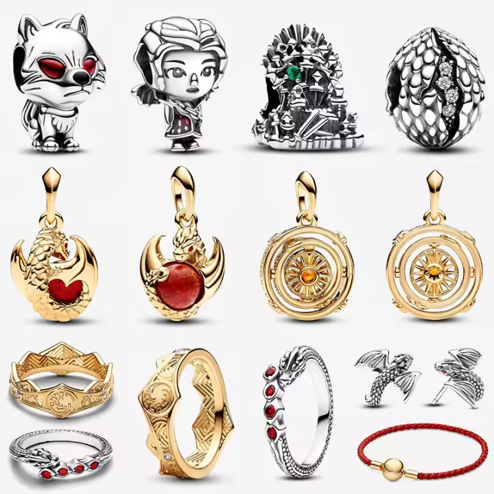 Nueva Serie De Juego 2025 Pulsera De Encanto Pandora Con Anillo Y Pulsera De Zirconia Para Mujer Joyería De Moda 925 Plata Esterlina - 1