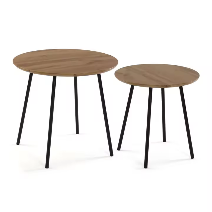 Juego de 2 mesas Versa Metal Madera MDF 50 x 49 x 50 cm (2 Unidades) - 1