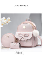 Mochila De Cuero Sintético Rayada Kawaii 3pcs/set Cierre De Cremallera Preppy Estilo Universitario Para Mujer Viajes Casuales Comunicación Diaria - details 5