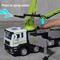 Camión De Bomberos De Escala 1/32 Para Niños Modelo De Camión De Bomberos Con Función Retroceso Y Reparación De Agua Colección De Vehículos De Ingeniería Metal Verde Amarillo Rojo - details 1