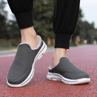 Zapatillas Casuales De Algodón Para Hombre Invierno Cómodas Y Cálidas Zapatillas De Casa Con Piel Media Botas De Nieve Suela EVA Zapatos Planos Suaves Talla Verdadera Para Adultos - details 42