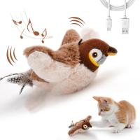 Juguete Interactivo Para Gatos Recargable Con Pájaro Silbante Y Batiente Sin Volar Con Nepote Para Gatos De Interior Juguete De Peluche Activado Al Tocar - details 3