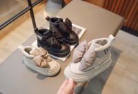 Botas De Nieve Para Niñas Moda Gran Lazo Diseño Princesa Calientes Con Almohadilla De Goma Cierre Con Gancho Zapatos Infantiles - details 3
