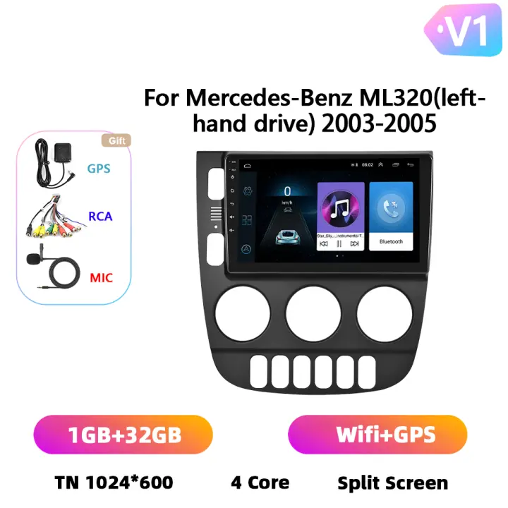 Podofo Radio de coche Android 2 Din para Mercedes-Benz ML320 2003 2004 2005 Carplay 8+128GB AI Voice WIFI+4G DSP GPS Navegación Multimedia Reproductor de Video - 1