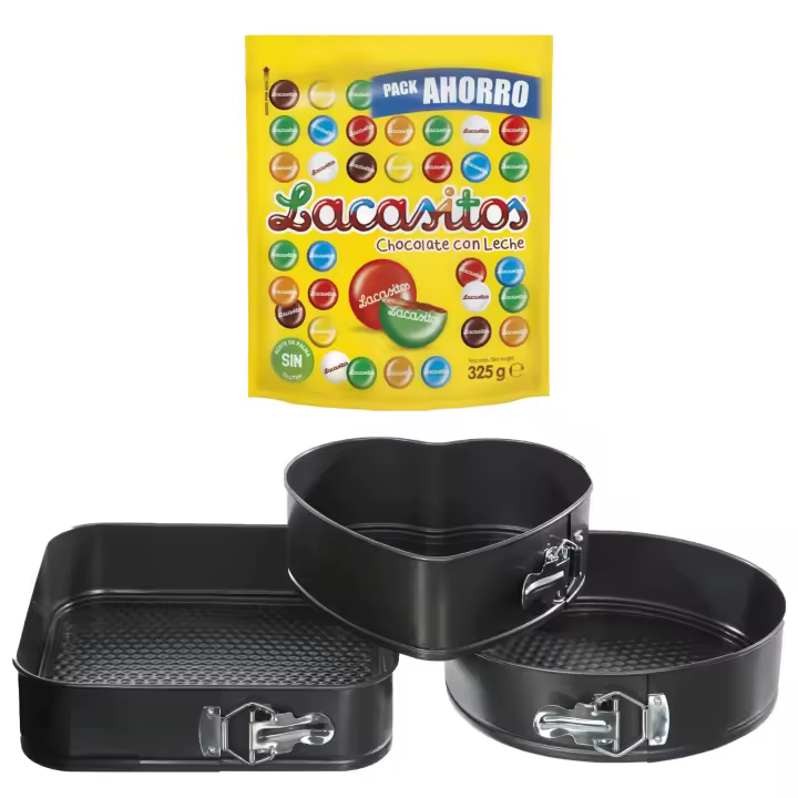 Pack repostería:LACASITOS DOYPACK PERSON 325G+Juego de 3 moldes desmontables surtidos - 1