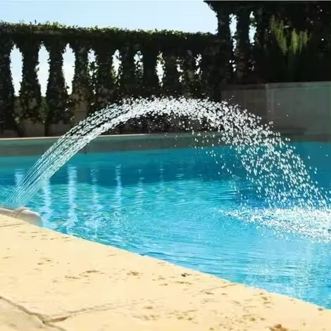 Fuente de piscina en cascada, cascada para piscina elevada, accesorio para piscina al aire libre, accesorio para piscina, grifo de fuente con cuenca ajustable, fuente de agua para piscina - 1