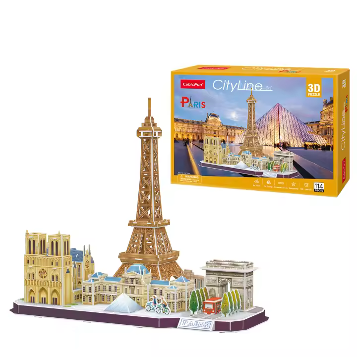 Puzzle 3d Paris CityLine | Puzzle 3d Niños | Maquetas Para Montar - 1